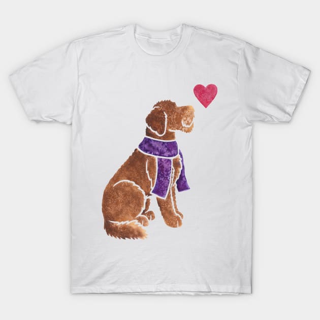 Watercolour Labradoodle T-Shirt by animalartbyjess